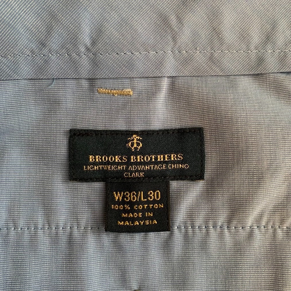Brooks Brothers Pants 36x30 Khaki Lightweight Advantage Chino Clark 100% Cotton - Picture 10 of 14